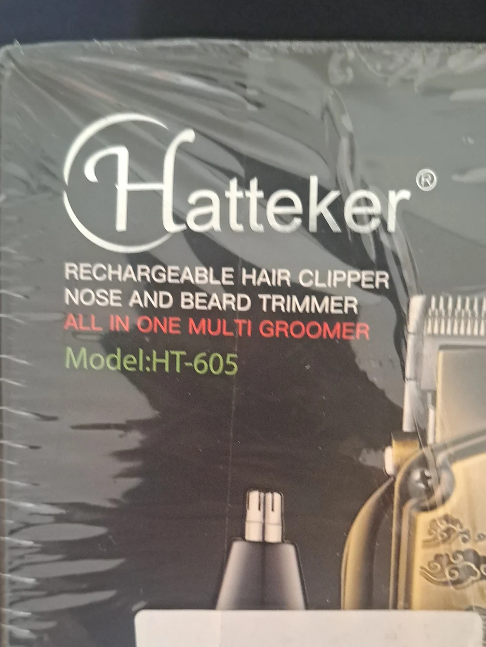 Hatteker Gold Pattern Rechargeable Hair Clipper Nose And Beard Trimmer